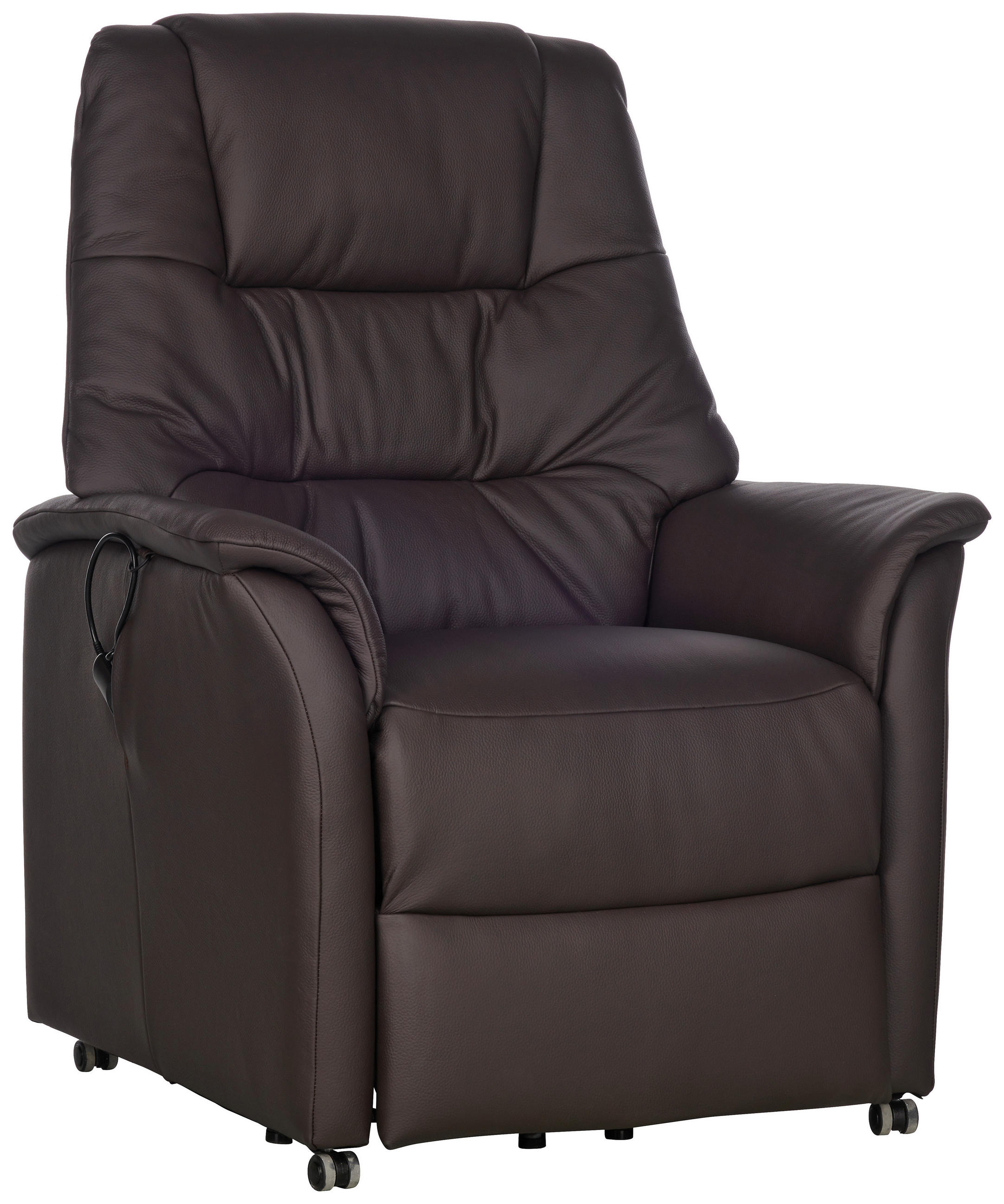 FERNSEHSESSEL Echtleder Dunkelbraun - Dunkelbraun, KONVENTIONELL, Leder (88/114/88cm) - Welnova