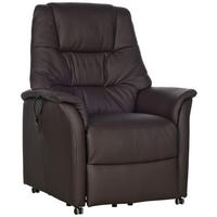 FERNSEHSESSEL Echtleder Dunkelbraun  - Dunkelbraun, KONVENTIONELL, Leder (88/114/88cm) - Welnova