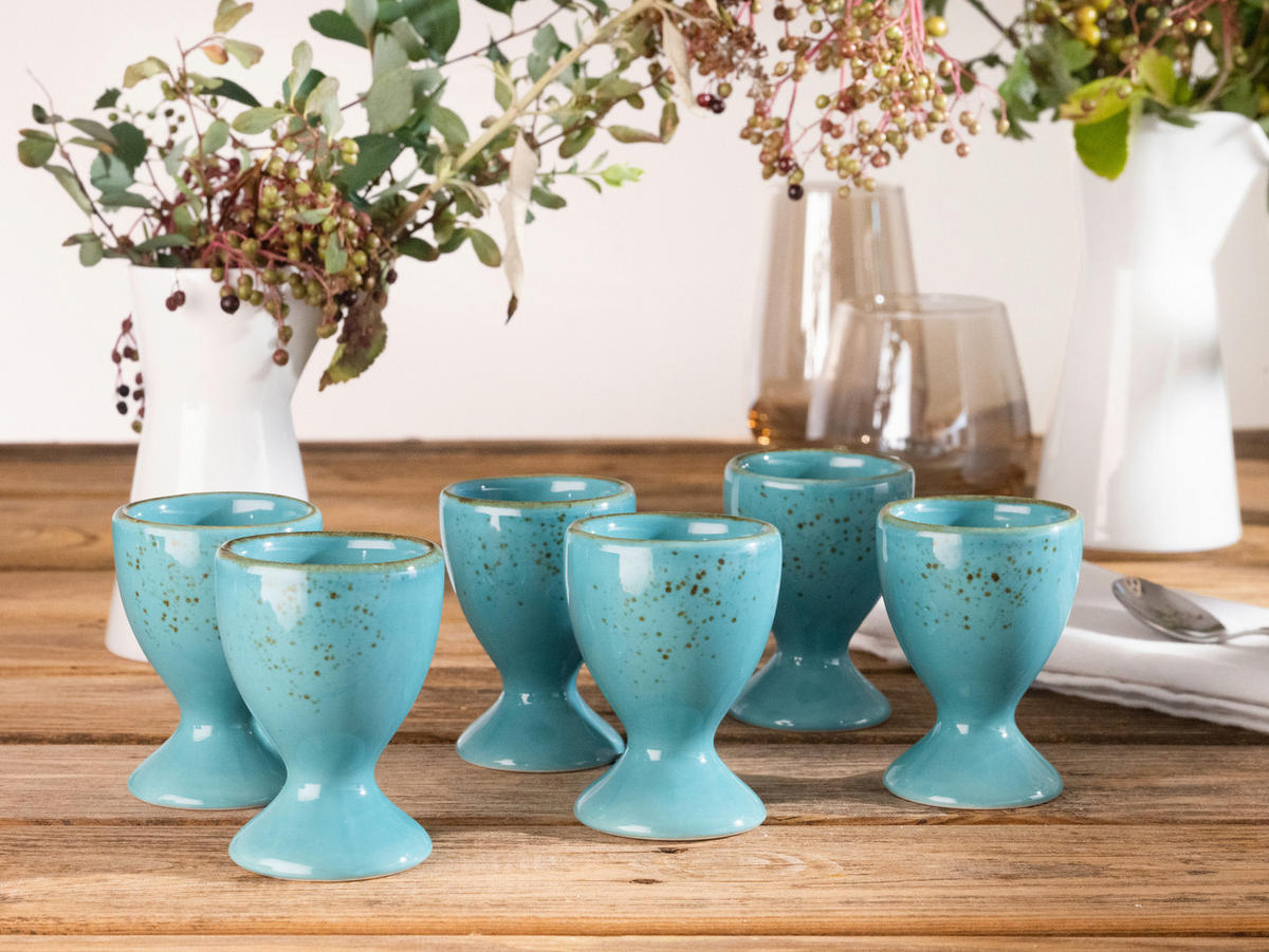 EIERBECHERSET Keramik  - Türkis, Trend, Keramik (5,5cm) - Creatable