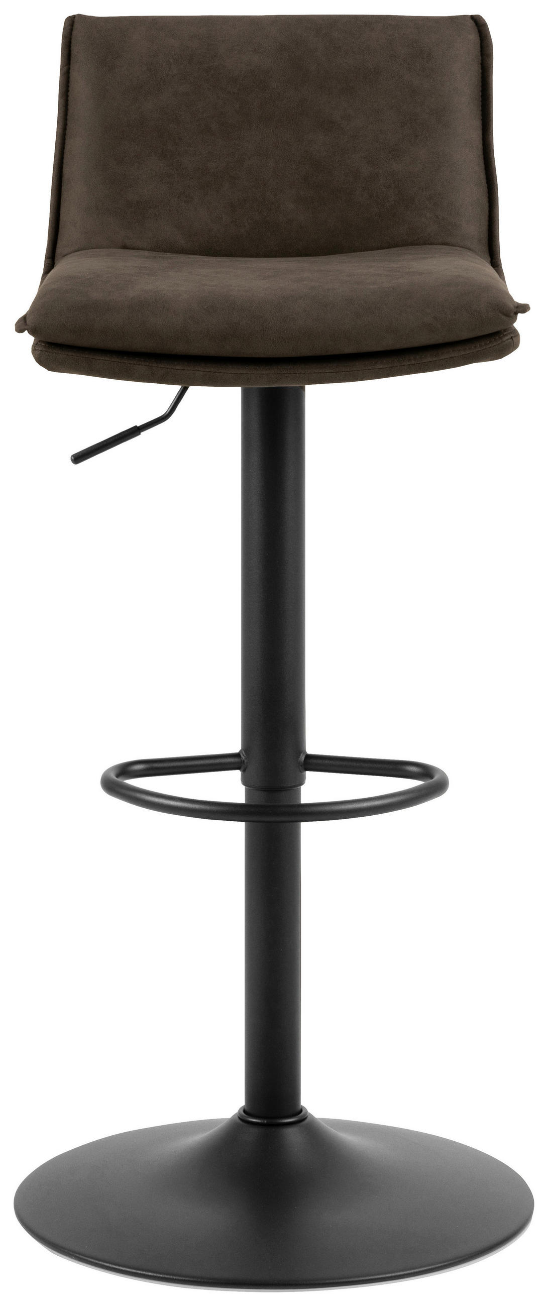 TABURET DE BAR in metal, textil maro  - maro/negru, Design, metal/textil (44/107/53cm) - MID.YOU