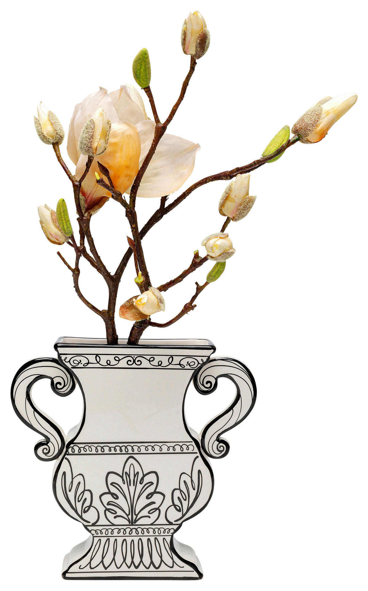 VASE 23,5 cm  - Schwarz/Weiß, KONVENTIONELL, Keramik (23/23/5cm) - Kare-Design