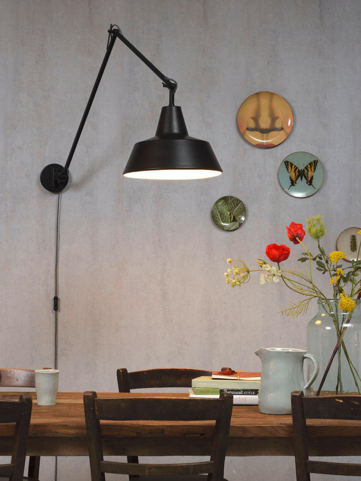 VÄGGLAMPA Chicago 36/130 cm   - svart, Design, metall (36/130cm) - It's about Romi