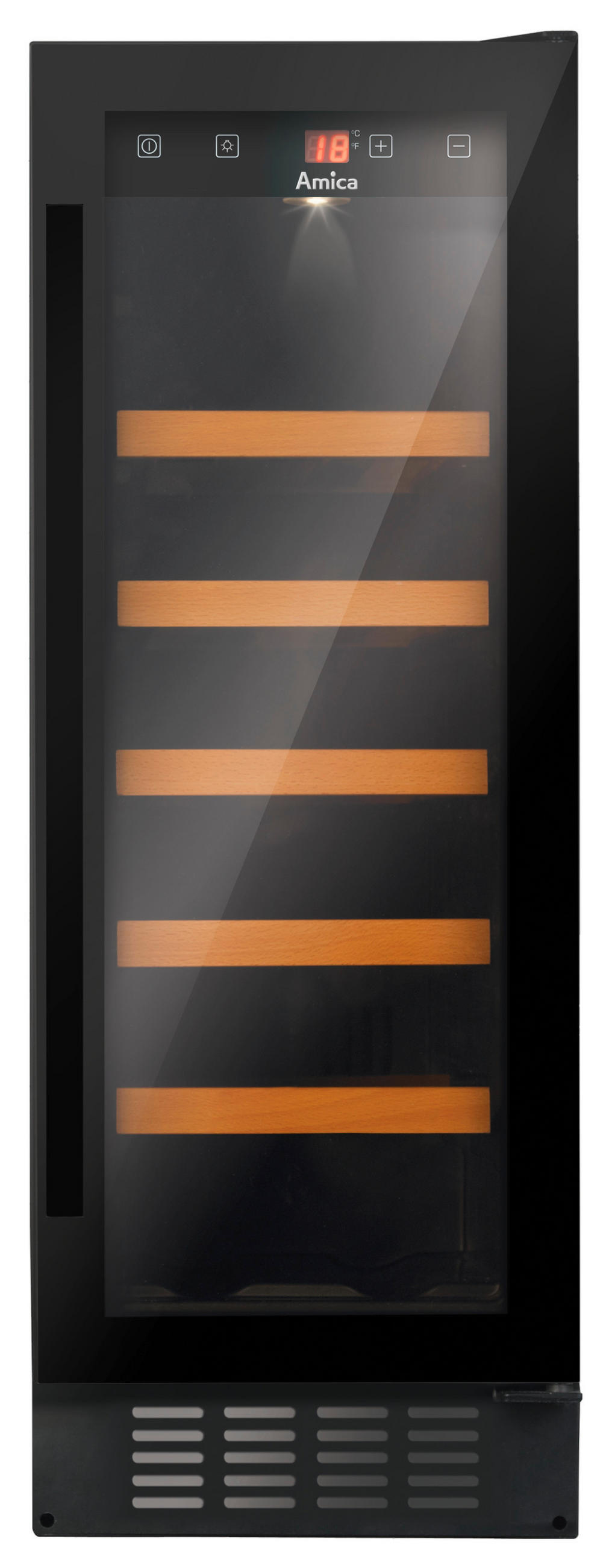 WEINKÜHLSCHRANK WK341115S  - Schwarz, Basics, Glas/Metall (29,5/82-86,8/57,5cm) - Amica