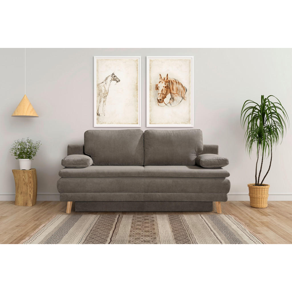 Thumbnail - Niels Andersson Schlafsofa, Hellbraun, Textil, Eiche, 2-Sitzer, 198x89x96 cm, Rücken echt, Stoffauswahl, Wohnzimmer, Sof...