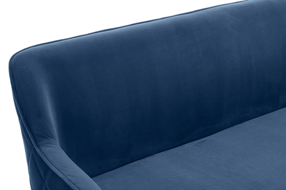 SITZBANK 160/85/61 cm Samt Blau Metall  - Blau/Schwarz, MODERN, Textil/Metall (160/85/61cm) - Livetastic