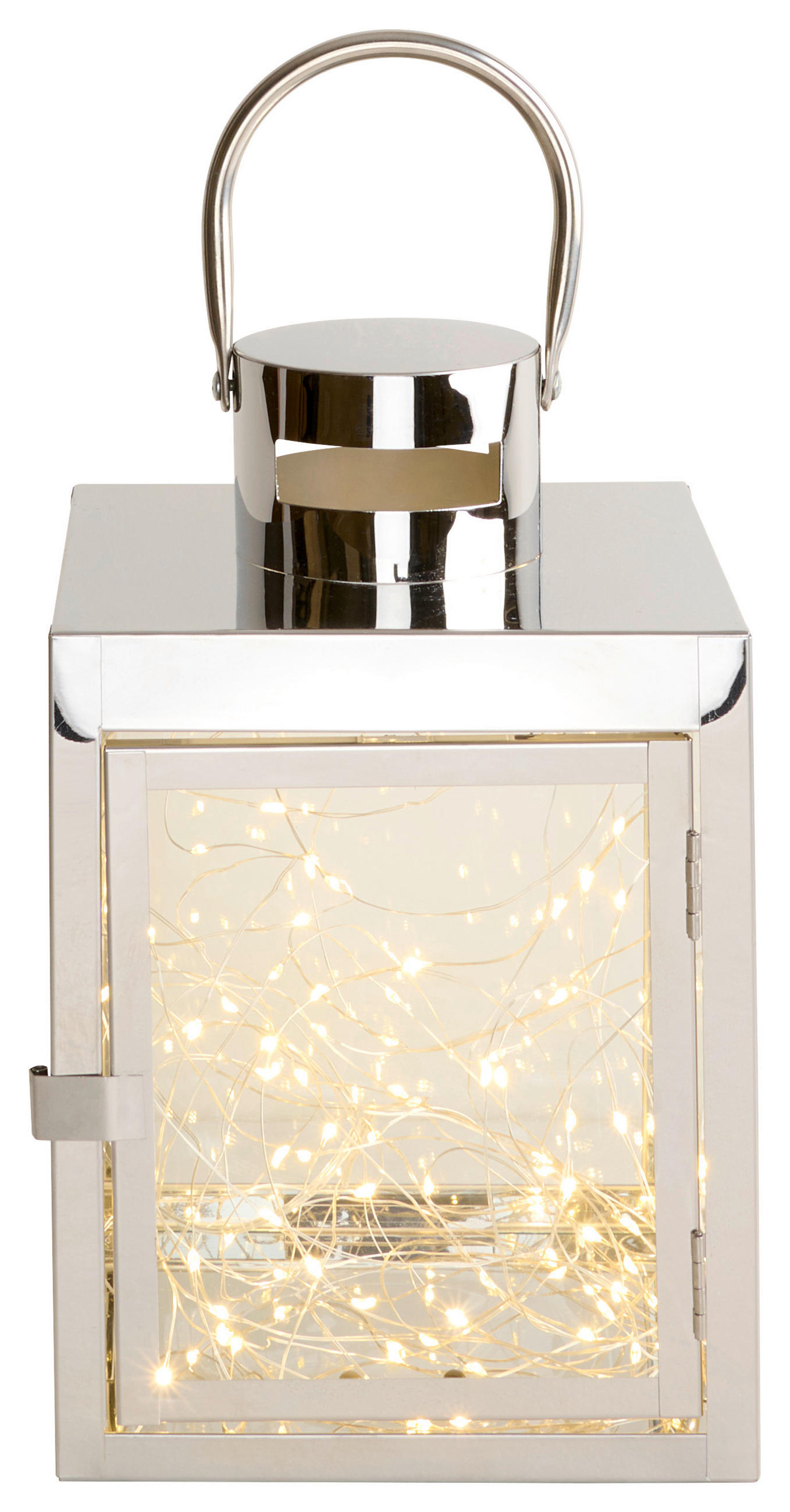 LATERNE - Klar/Edelstahlfarben, Basics, Glas/Metall (17/25/16cm) - Ambia Home