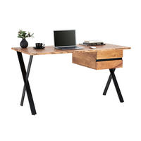 ÍRÓASZTAL  - akáciaszínű/fekete, Konventionell, fa/fém (140/70/76cm) - Landscape