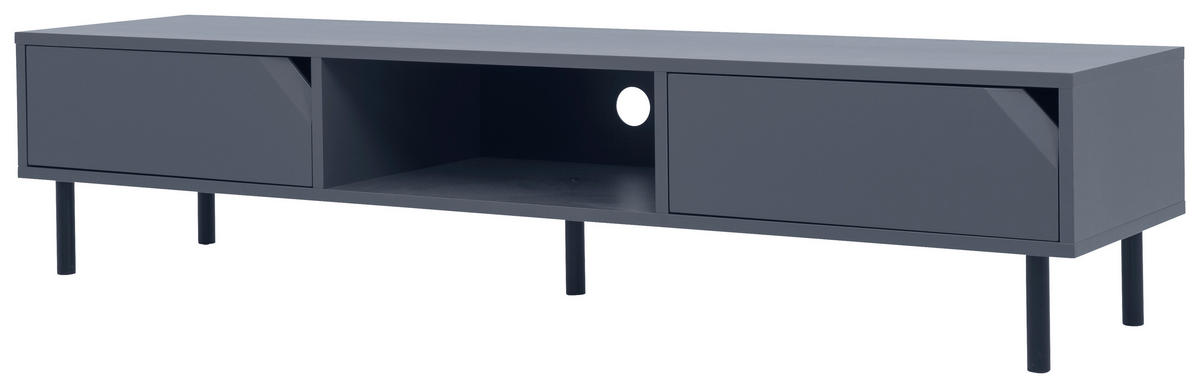 LOWBOARD  in 176,5/39/43 cm  - Schwarz/Dunkelblau, Design, Holzwerkstoff/Metall (176,5/39/43cm)