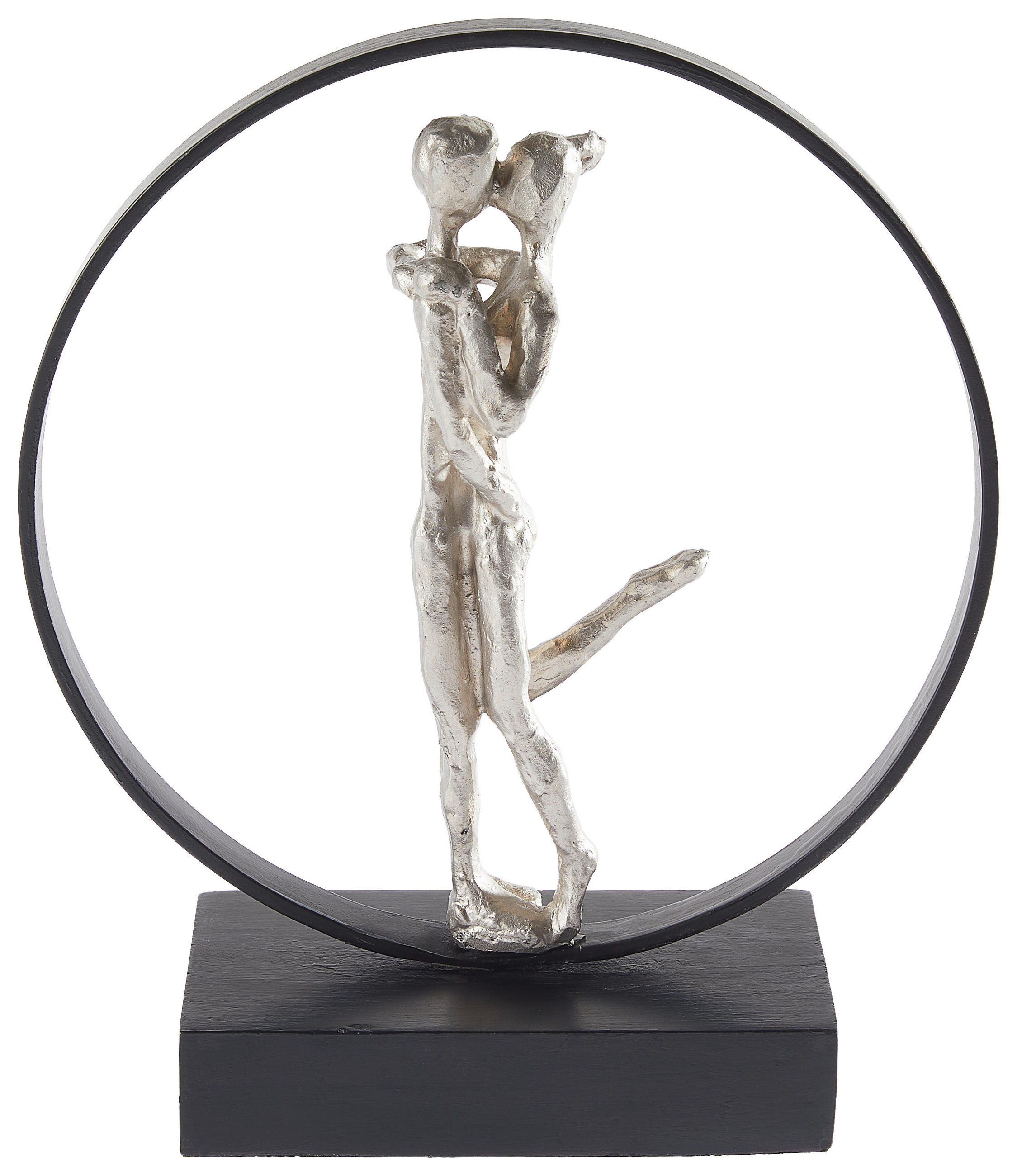 SKULPTUR - Dunkelbraun/Silberfarben, Trend, Holz/Kunststoff (23/26,5/9cm) - Ambia Home
