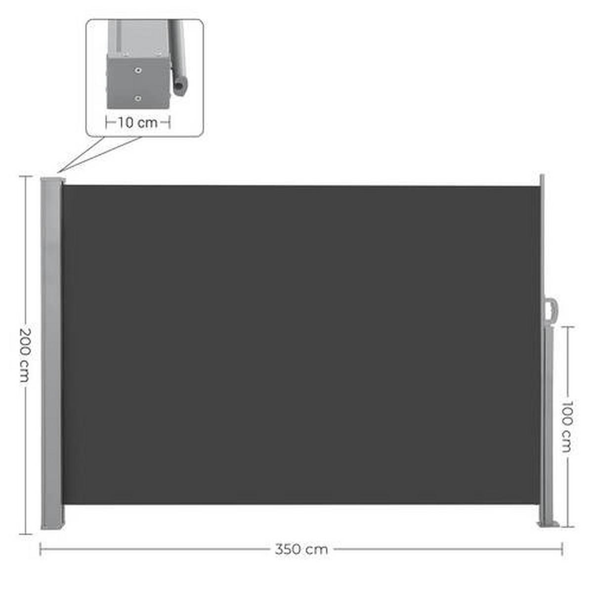 MARKÝZA  - šedá/tmavě šedá, Basics, kov/textil (350/200cm) - Modante