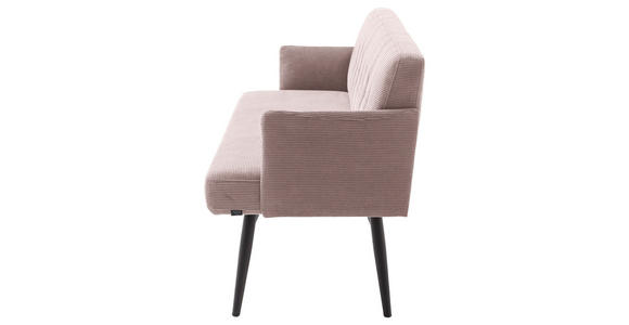 SITZBANK in Textil Altrosa - Schwarz/Altrosa, Design, Textil/Metall (206/85/69cm) - Johann Jakob