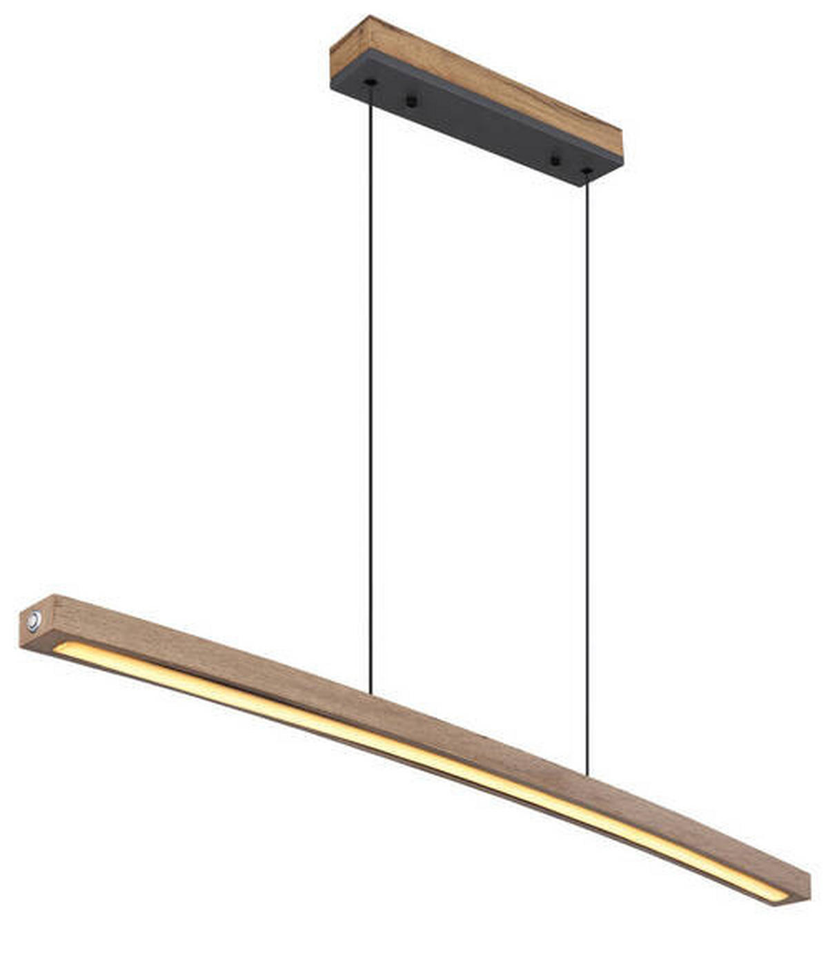 LED-HÄNGLAMPA DORO 100/7/120 cm  - opal/grafitfärgad, Klassisk, metall/trämaterial (100/7/120cm) - Globo