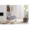 SCHAUKELSTUHL in Teddystoff Hellgrau  - Eichefarben/Hellgrau, MODERN, Holz/Textil (75/106/102cm) - Livetastic
