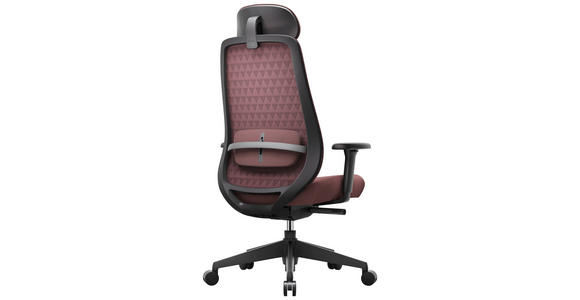 CHEFSESSEL  in Netzbespannung, Webstoff Schwarz, Aubergine  - Aubergine/Schwarz, Design, Kunststoff/Textil (70/120-130/61cm) - Novel