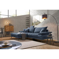 ECKSOFA PRATO Dunkelblau Webstoff  - Schwarz/Dunkelblau, MODERN, Textil/Metall (176/292cm) - MID.YOU