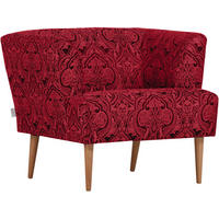SESSEL in Flachgewebe Rot, Schwarz  - Rot/Schwarz, Design, Holz/Textil (85/71/80cm) - MID.YOU