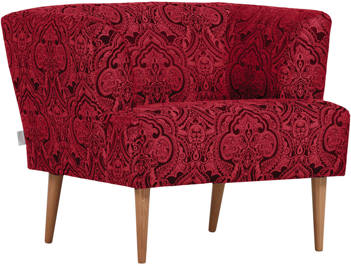 SESSEL in Flachgewebe Rot, Schwarz  - Rot/Schwarz, Design, Holz/Textil (85/71/80cm) - MID.YOU
