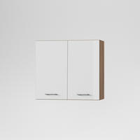 KONYHAI FALISZEKRÉNY - tölgyfa/magasfényű fehér, Basics, fa/fém (80/72/33cm) - Carryhome