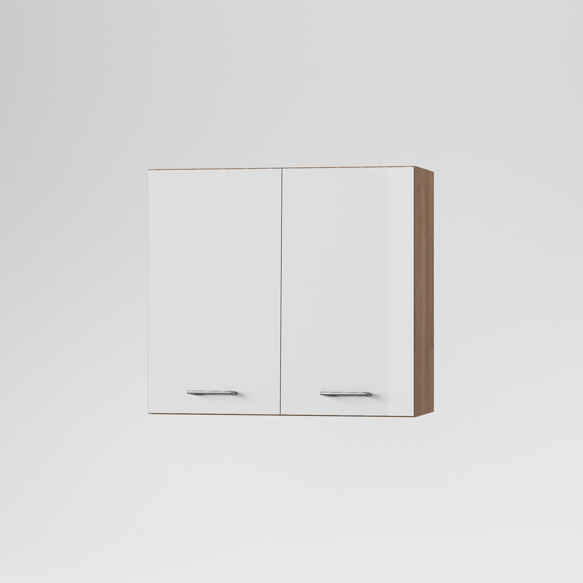 KONYHAI FALISZEKRÉNY - tölgyfa/magasfényű fehér, Basics, fa/fém (80/72/33cm) - Carryhome