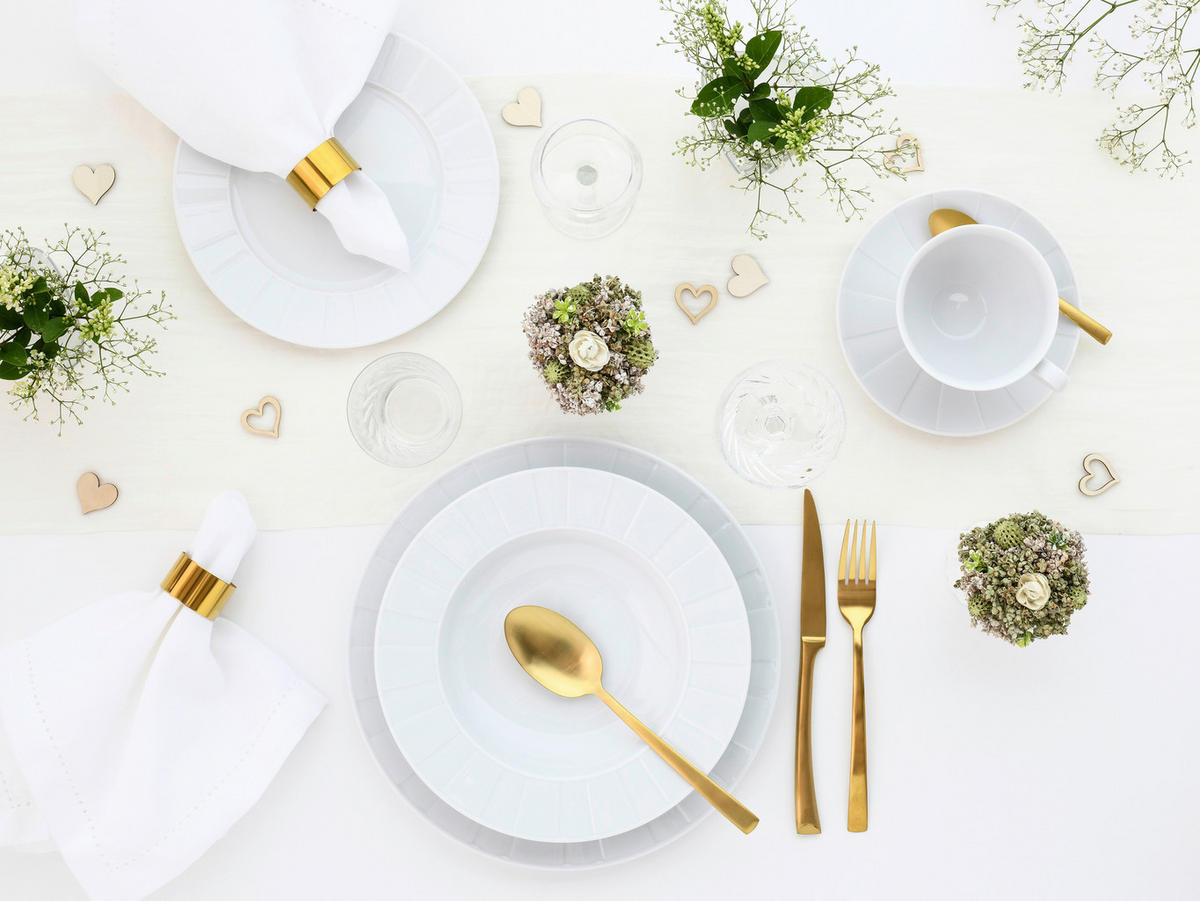 KOMBINOVANÁ SOUPRAVA, 30dílné, porcelán - bílá, Basics, keramika - Creatable