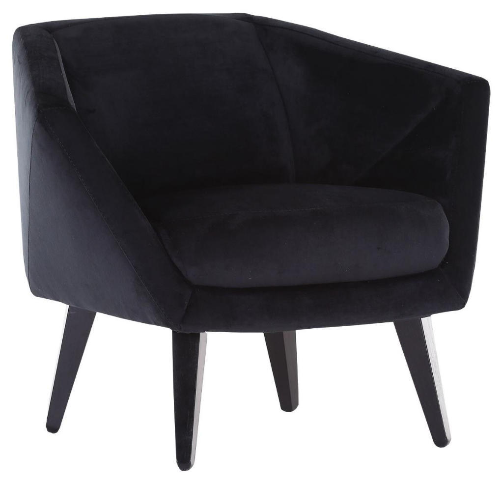 FOTELJA , crna  - crna, Dizajnerski, tekstil/drvo (93/74/46/80cm) - Ambia Home
