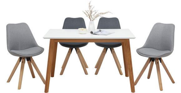 STUHL  Stoffauswahl, Typenauswahl Flachgewebe  - Eichefarben/Dunkelgrau, Design, Holz/Textil (48/85/55cm) - Carryhome