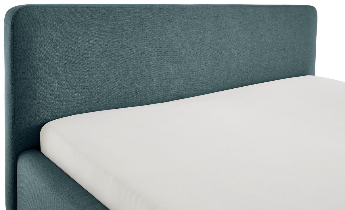 POLSTERBETT 180/200 cm  in Blau  - Blau/Eichefarben, Design, Holz/Textil (180/200cm) - Xora