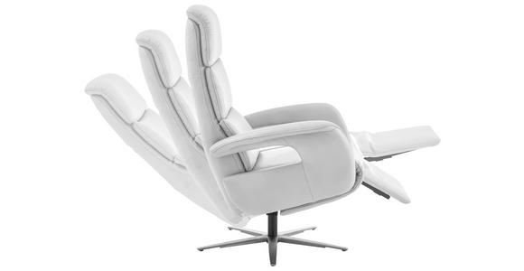 RELAXSESSEL in Leder Weiß  - Edelstahlfarben/Weiß, Design, Leder/Metall (76/119/86cm) - Dieter Knoll
