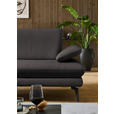 ECKSOFA in Echtleder Grau  195/308 cm  - Schwarz/Grau, Design, Leder/Metall (195/308cm) - Dieter Knoll