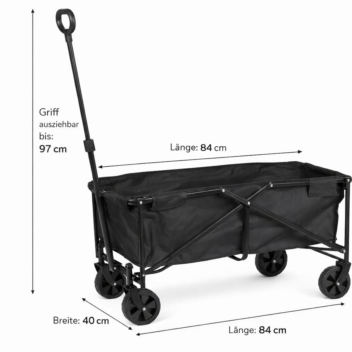 BOLLERWAGEN Schwarz 84/40/97 cm  - Schwarz, Basics, Kunststoff/Metall (84/40/97cm)