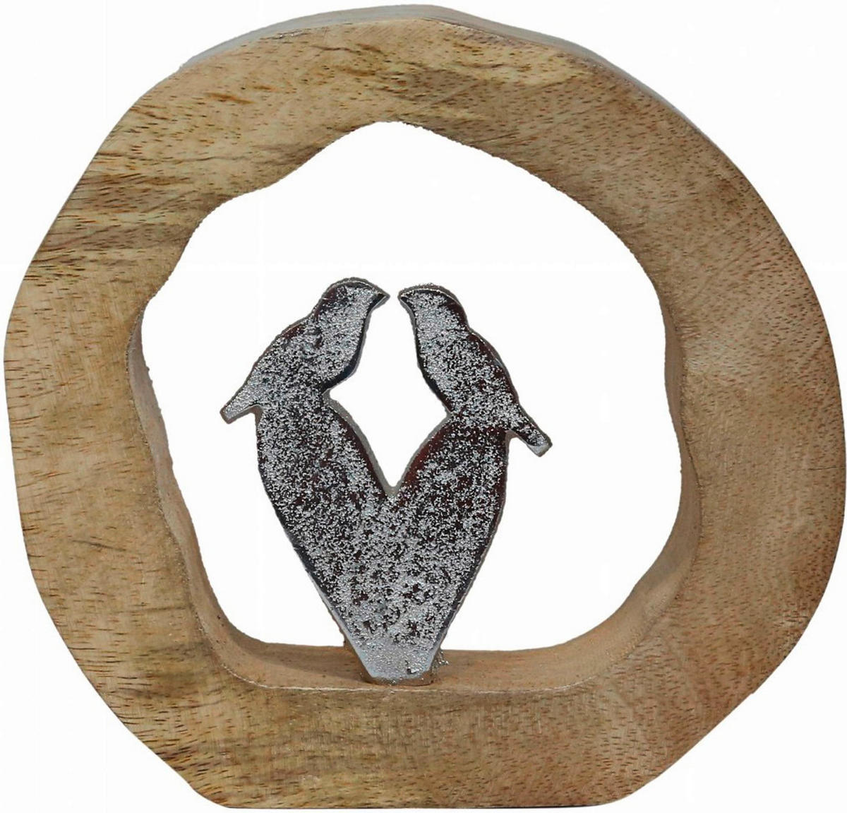 PASĂRE DECORATIVĂ - culoare nichel/culoare natur, Lifestyle, lemn/metal (18/17/7cm)