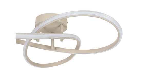 LED-DECKENLEUCHTE 55/55/15 cm - Sandfarben/Chromfarben, Design, Kunststoff/Metall (55/55/15cm) - Novel