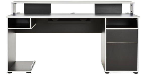GAMINGTISCH Schwarz, Weiß - Schwarz/Weiß, MODERN, Holzwerkstoff (170/65/92cm) - Novel