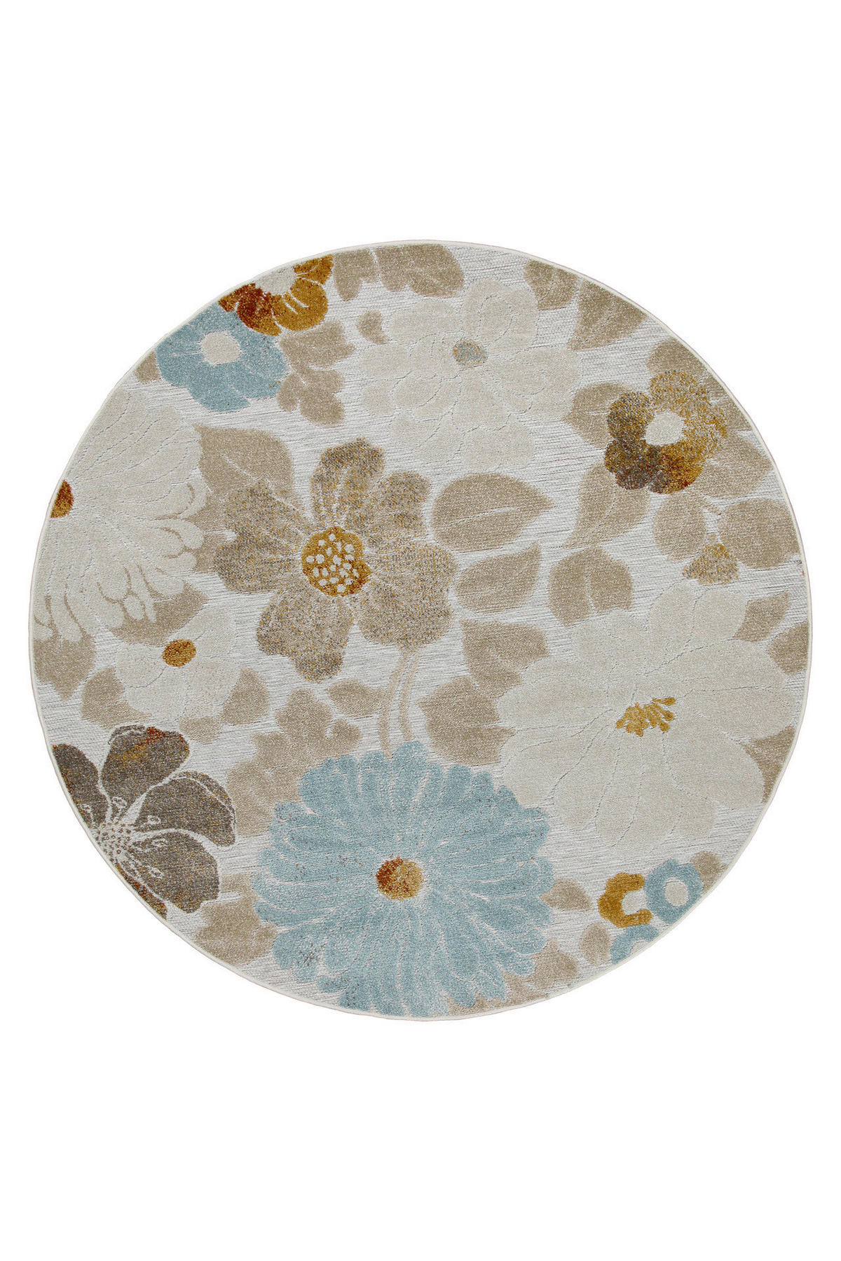 OUTDOORTEPPICH 160 cm Beach Flower Hellblau, Beige, Currygelb  - Currygelb/Beige, KONVENTIONELL, Textil (160cm) - WECON HOME