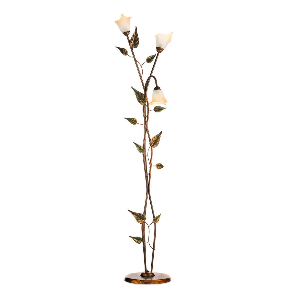 STEHLEUCHTE 55/175 cm    - Bronzefarben/Olivgrün, Natur, Glas/Metall (55/175cm)