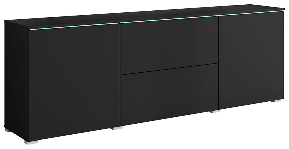 TV-BÄNK Vera  i 180/61,8/34,5 cm  - svart/grå, Trend, trämaterial/plast (180/61,8/34,5cm) - P & B