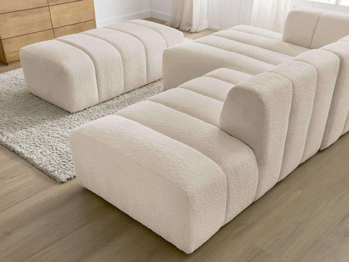 ECKSOFA  ANNECY Beige Bouclé  - Beige/Schwarz, MODERN, Kunststoff/Textil (170/262cm)