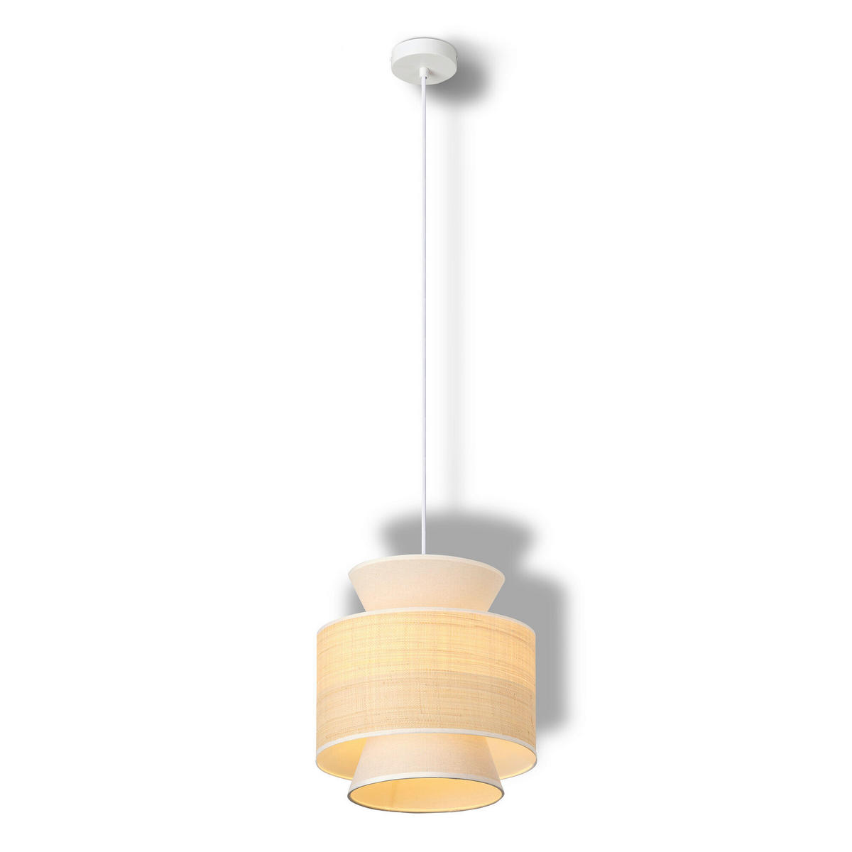 HÄNGELEUCHTE 35/142 cm  - Beige, Natur, Holz/Textil (35/142cm) - Osram