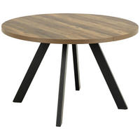 ÉTKEZŐASZTAL - natúr színű/fekete, Modern, faalapú anyag/fém (120/120/75cm) - MID.YOU