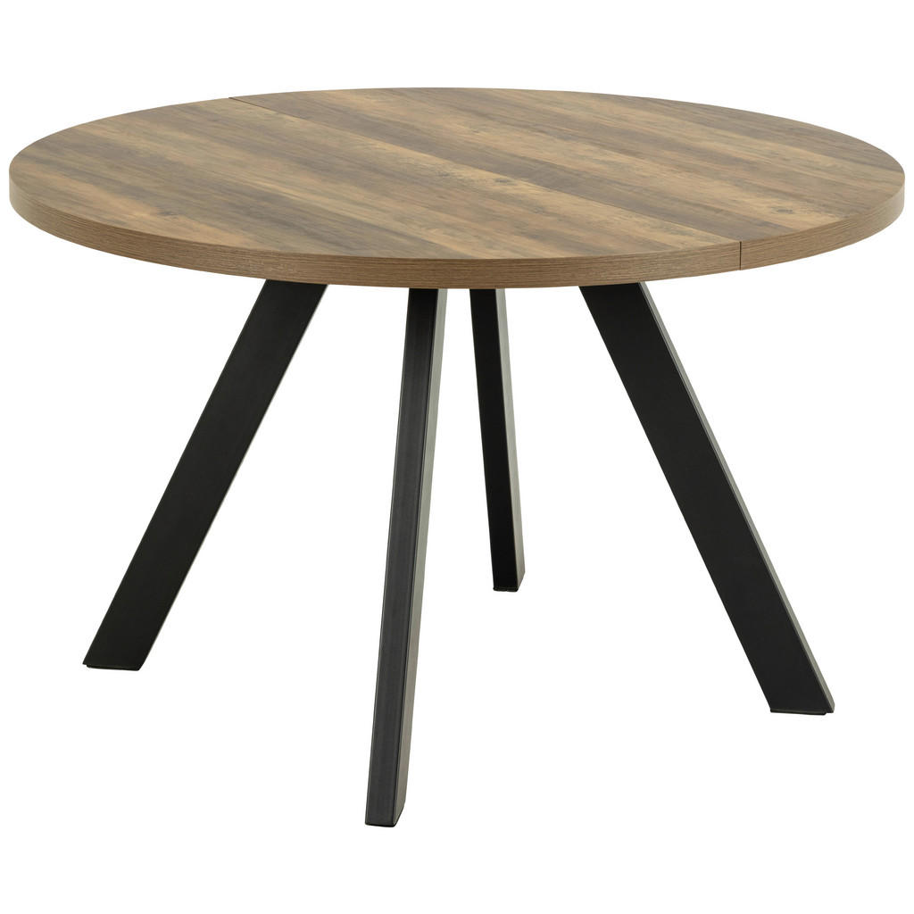 Esstisch Rund Zalida 120x75 cm Naturfarben/Schwarz