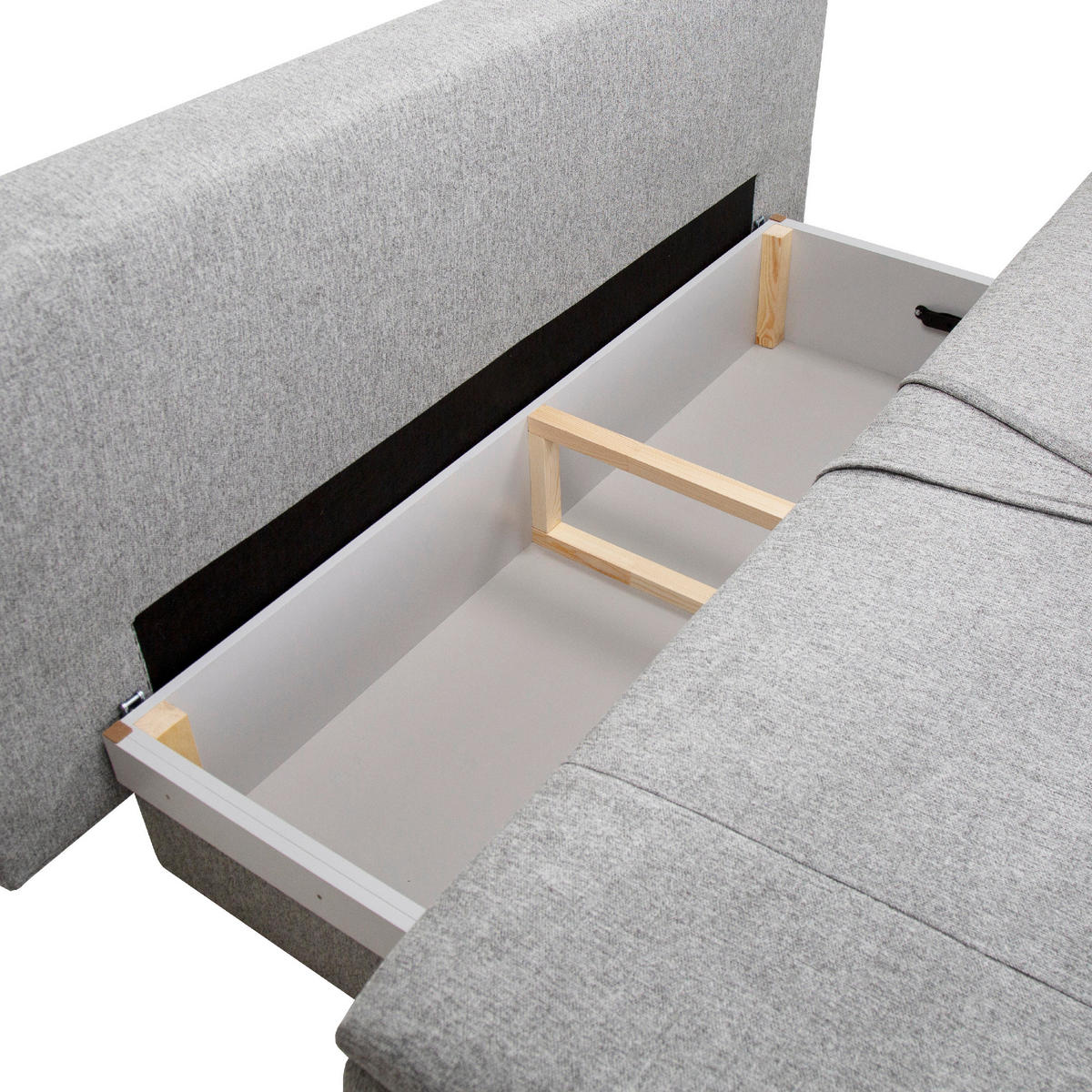 SCHLAFSOFA in Textil Grau  - Schwarz/Grau, Design, Kunststoff/Textil (200/90/100cm) - Venda