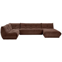 WOHNLANDSCHAFT  Cord Braun  - Braun, Trend, Textil (210/390/185cm) - Livetastic