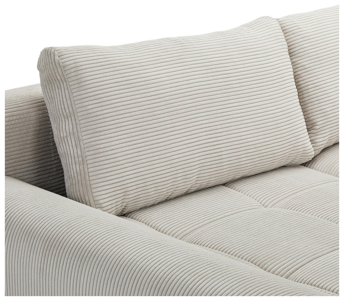 WOHNLANDSCHAFT in Cord Naturfarben  - Chromfarben/Naturfarben, KONVENTIONELL, Kunststoff/Textil (180/376/180cm) - Carryhome