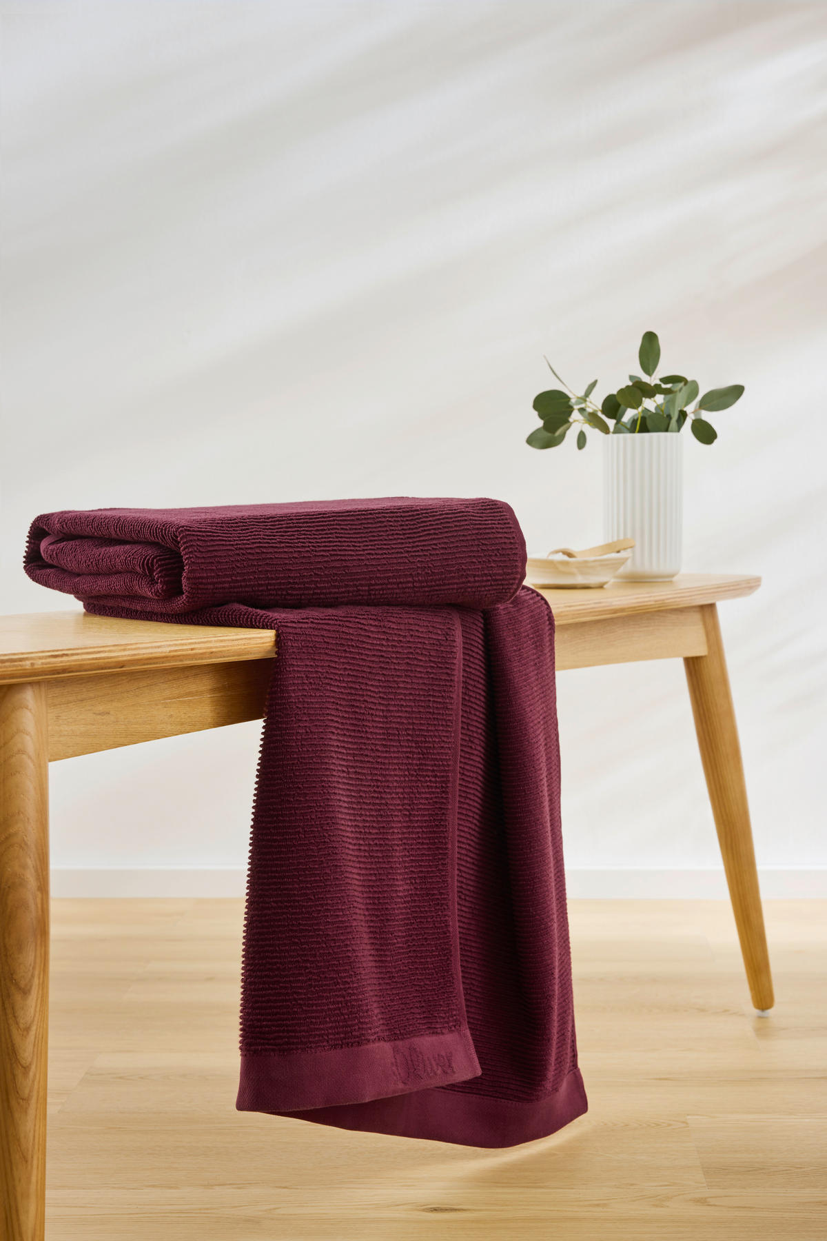 SAUNATUCH 80/200 cm s.Oliver Dunkelrot  - Dunkelrot, Trend, Textil (80/200cm) - S. Oliver