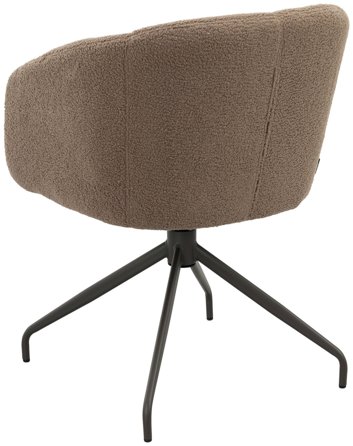 ARMLEHNSTUHL  Sitzfläche 360° drehbar, inklusive Armlehnen, automatische Rückholfunktion Teddystoff  Braun  - Dunkelbraun/Braun, Design, Textil/Metall (59/79/60cm) - Milino