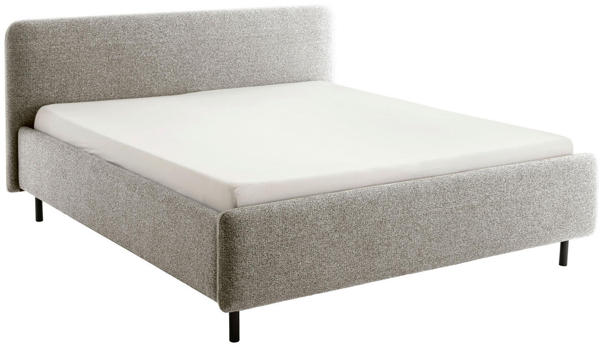 POLSTERBETT 180/200 cm,  in Beige, Lattenrost, Bettkasten,  - Birkefarben/Beige, Design, Holz/Textil (180/200cm) - Xora