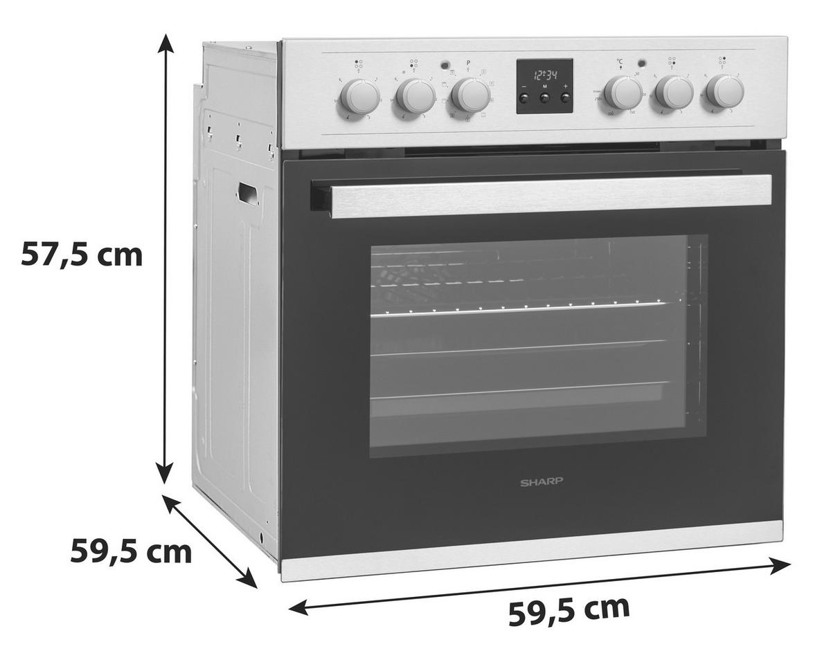 SET S ŠTEDILNIKOM - barve nerjavečega jekla/črna, Basics (59,5/59,5/57,5cm) - Sharp