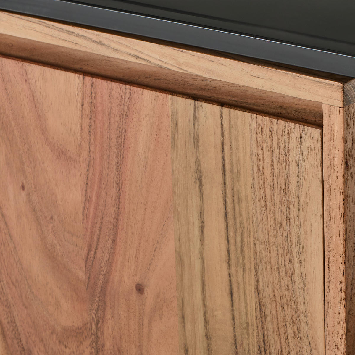 LOWBOARD  in 160/40/50 cm  - Schwarz/Naturfarben, Design, Holz/Metall (160/40/50cm) - Livetastic