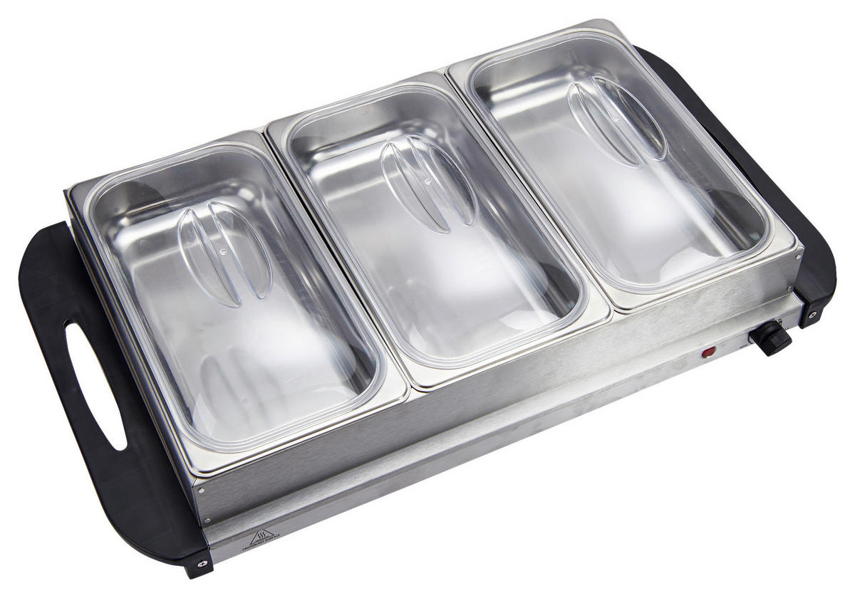 CHAFING-DISH  - Edelstahlfarben/Schwarz, Basics, Metall (64/14/36,4cm) - Silva Homeline
