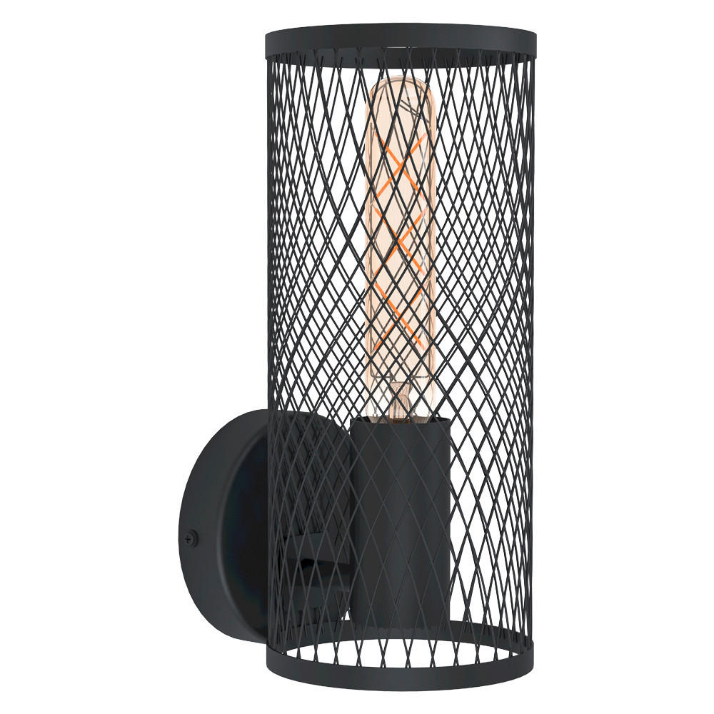 VÄGGLAMPA Redcliffe 14,5/14,5/28 cm   - svart, Design, metall (14,5/14,5/28cm) - Eglo